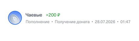 Донат +200 ₽, 28.07.2026, 01:47